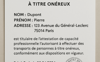 Qu’est ce qu’une attestation transport de personnes à titre onéreux